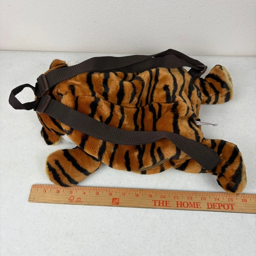 Aurora World Plush Tiger‎ Backpack Orange Black Striped Stuffed Animal Bag 16in